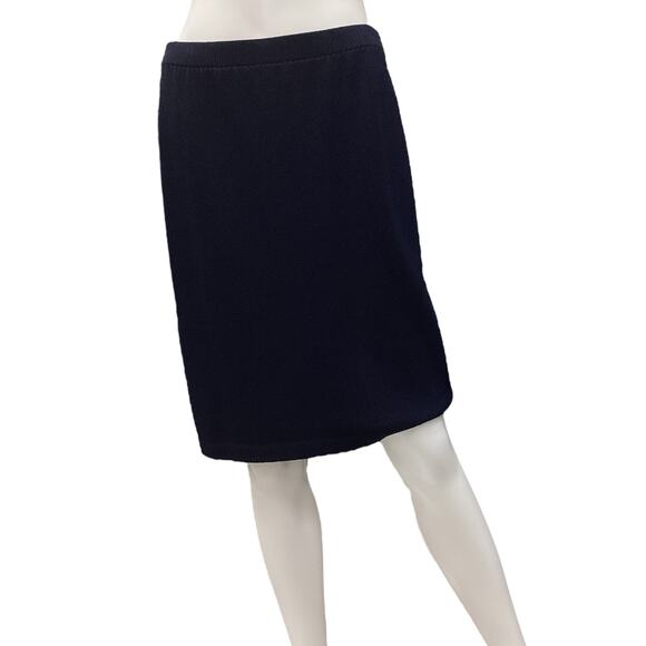 St. John Skirt Women’s Size 8 Knit Midi in Navy Blue - Picture 1 of 5